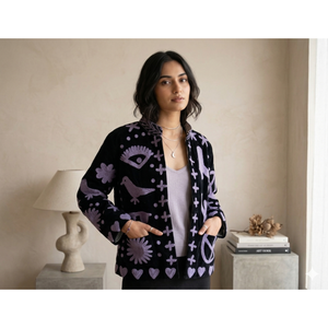Talismano Suzani Reversible Leather <b>Jacket</b> Hand-Embroidered Floral Winter Coat Cotton Fur Boho <b>Western</b> Short for Spring Autumn - Product Image 1