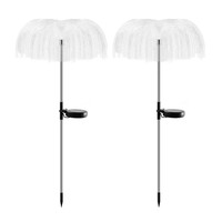 Lampe solaire LED carrée pour jardin, 2 pièces, en plastique, avec batterie et capteur de lumière