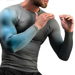 T-shirts de compression Gym Fitness Sport pour hommes Vêtements de sport à séchage rapide avec manches complètes T-shirts vierges fabriqués - Product Image 3