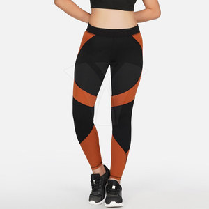 Leggings de sport en fibre de bambou et coton taille haute pour femmes Leggings d'entraînement longs en Spandex tricotés avec logo personnalisé sans couture pour l'été - Product Image 1
