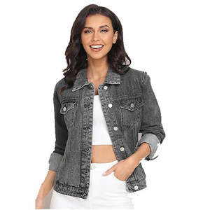 <b>Womens</b> Wholesale Casual Long Sleeve Denim <b>Jacket</b> Breathable Low Moq Warm Stylish Best Quality Customized <b>Vintage</b> Button Made - Product Image 6