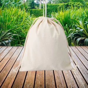 Sacs cadeaux en coton avec cordon de serrage, petits sacs de rangement en coton réutilisables et écologiques avec logo personnalisé, emballage durable - Product Image 3