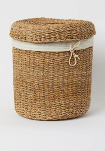 New Seagrass Laundry <b>Basket</b> <b>With</b> Inner Liner <b>Lidded</b> Seagrass Hamper Natural Eco-Friendly Container Storage <b>Basket</b> in Bangladesh - Product Image 4