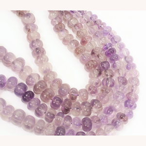 Cuentas de Amatista Púrpura Natural de 16 Pulgadas, 7-10 mm, Talladas en Forma de Sandía, Calabaza y Melón, Piedras Preciosas para Manualidades - Product Image 3