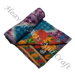 Vente chaude à la main Kantha couette or fournisseur Gudari Kantha couette coton imprimé indien pour la maison et l'hôtel-vente en gros - Product Image 5