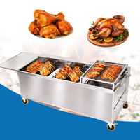 Rôtissoire à poulet au gaz commerciale en acier inoxydable, machine à griller BBQ, cuisinière au gaz GPL/gaz naturel pour la restauration