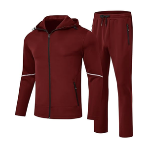 Cómodo de alta calidad gris Colo cremallera Sudadera con capucha chándales diseño de logotipo personalizado entrenamiento gimnasio Fitness chándal conjuntos - Product Image 6