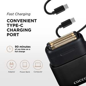 Afeitadora Higiénica de Triple Cuchilla Negra, Uso en Seco/Húmedo, Cabezal Magnético Reemplazable, 90 Minutos de Autonomía, Resistente al Agua IPX7, Lavable - Product Image 6