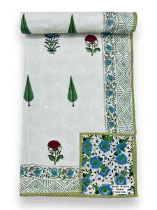 Edredón Kantha de algodón 100% hecho a mano, juego de cama, edredón de bloque de mano Vintage de lujo, edredones lavables para decoración del hogar - Product Image 2