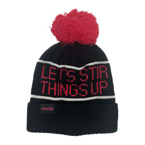 Custom Team Logo Winter Warm Knitted <b>Pom</b> <b>Pom</b> Beanies Sports Casual Embroidered Logo Cuffled Beanie Bobble <b>Hat</b> - Product Image 1