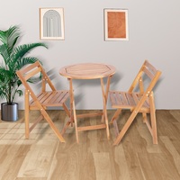 Ensemble table et chaises pliantes en bois pour le café en plein air et le balcon offrant un design compact et une structure durable