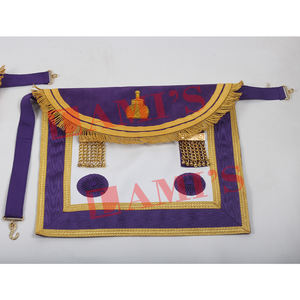 Fabriqué en usine maçonnique Regalia tablier or personnalisé broderie à la main franc-maçons Regalia tablier à vendre - Product Image 1