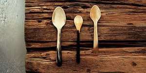 Ensemble de couverts cuillère et fourchette en corne de buffle naturelle faits à la main avec manche long, finition moderne élégante et écologique - Product Image 3