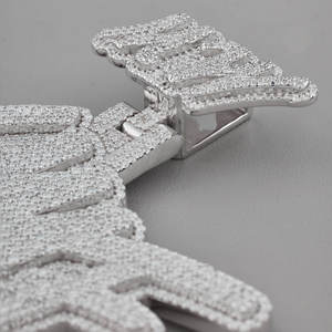 Stylish 10KT White Gold Lab Grown Diamond Initial Letter Pendent Full Iced out Hip Hop <b>Jewelry</b> for Rappers Gift - Product Image 2