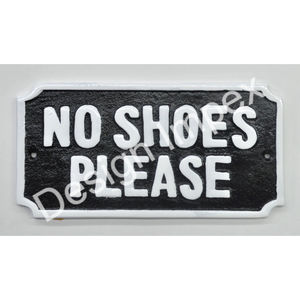 ป้ายเหล็กหล่อตกแต่ง งานฝีมือประณีต ป้ายห้ามใส่รองเท้า ป้ายติดผนัง สำนักงาน บ้าน พื้นที่อื่นๆ ของตกแต่งรองเท้า - Product Image 1