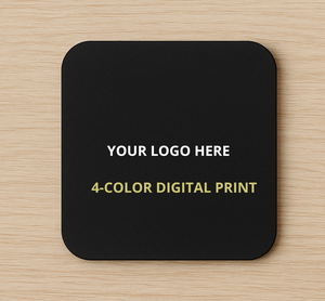 Sottobicchieri quadrati in pelle italiana con logo personalizzato a 4 colori, stampa digitale, tappetini e sottopiatti premium per l'ospitalità ed eventi - Product Image 2