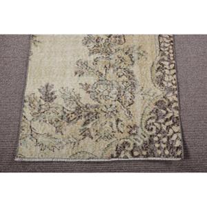 Alfombra Vintage, Alfombra de Pasillo de 2,6x7,9 pies, Alfombra Turca de Lana con Diseño Floral Marrón - Product Image 5