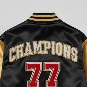 Chaqueta Varsity Personalizada con Parches de Chenilla para Uso en Exteriores, Chaqueta de Béisbol Cuadrada con Logotipo Personalizado Bordado en Satén al por Mayor para Hombre - Product Image 6