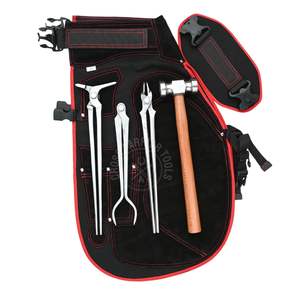 Horse Shoeing Tools Kit Blacksmith Farrier Tools Set & Adjustable Leather Apron Nail Magnet Chaps Shoe Spreader Fire Tong Hammer - Product Image 4