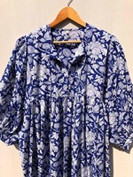 Robe midi en gaze de coton imprimée à la main, motif floral, vente en gros pour femmes, exportation au meilleur prix