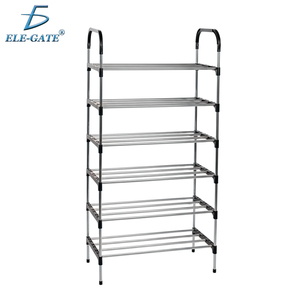 Organizzatore per Scarpe e Vestiti a 6 Ripiani in Acciaio Inox, Design Moderno Smontabile per Cucina e Soggiorno, Materiale PP e Tessuto - Product Image 5