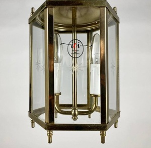 โคมไฟแขวนพื้นผิวกระจกทองเหลืองและตกแต่งบ้าน - Product Image 5