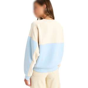 En diferentes colores de contraste, buena venta de ropa de calle para mujer, suéter de algodón con cuello redondo de doble cara y hombros caídos, sudaderas - Product Image 3