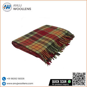 Manta de tartán de lana de otoño Buchanan de tamaño completo de Venta caliente del fabricante indio - Product Image 3