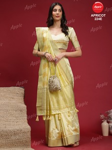 Saree Kadhi en lin élégant avec broderie complexe, tissu à tisser doux et de qualité supérieure, vêtements de fête, saris ethniques pour femmes - Product Image 5