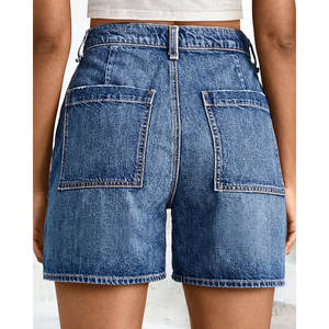 Short en jean pour femme avec bouton droit personnalisé et poche, été, haute qualité, OEM, séchage rapide, vente en gros - Product Image 3