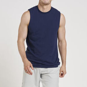 เสื้อกล้ามออกกำลังกายสำหรับผู้ชายเสื้อสแปนเด็กซ์สีฟ้าผ้าคอตตอนผ้าสแปนเด็กซ์เสื้อถักรัดรูปสำหรับออกกำลังกายปี2025 - Product Image 5