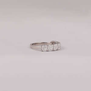 Luxueux 14KT plaqué or massif alliance de mariée Style classique 7 coussin coupe laboratoire cultivé diamant IGI certifié anniversaire - Product Image 6