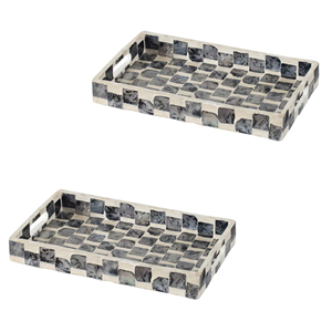 Style classique personnalisable nacre incrustation plateau de service vadrouille plateaux en gros maison hôtel Restaurant décoration du Vietnam - Product Image 2