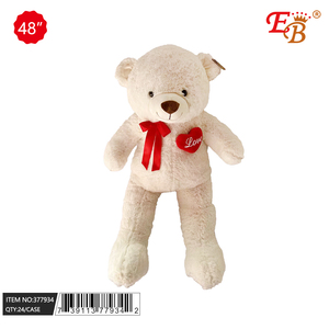 48 \ "orso bianco con nastro cuore-forniture di san valentino 6 pz/CS - Product Image 1