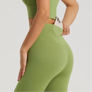 Fournisseur Leggings de yoga taille haute, solides, anti-roulement avec poche invisible, pour le levage des fesses, avec soutien d'échantillon personnalisé pour femmes - Product Image 2