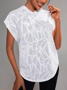 Sudaderas con capucha de alta calidad para mujer, ropa de gimnasio, Tops cortos sin mangas con corte en la espalda, sudaderas con capucha de gimnasio de algodón transpirable en blanco - Product Image 6