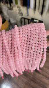 Cuentas de cuarzo rosa de 8mm de alta calidad hechas a medida, pulidas lisas y naturales. Ideal para joyas, se aceptan pedidos a granel. - Product Image 6