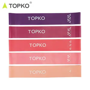 TOPKO High Quality Latex 5-Piece Set Of Resistance Bands For Legs Glutes Yoga Gym Fitness Exercise Bands