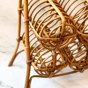Porte-bouteilles de vin en rotin, rotin naturel, fait à la main, rangement de vin sur table - Product Image 4