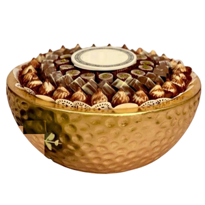 Design antique Hôtel Vaisselle Bol De Service À La Main En Métal Martelé Forme Ronde Bol À Chocolat Pour Chocolats Bonbons Meilleur Prix - Product Image 1