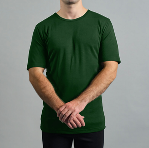 T-shirts de sport à manches courtes en laine mérinos classique décontracté pour hommes, respirant, en gros, été, logo personnalisé, anti-UV - Product Image 3