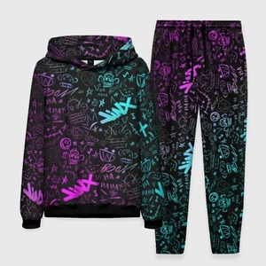 Ensembles de survêtement à capuche pour hommes Ensemble de survêtement imprimé en 3D Sweat à capuche + pantalon 2pcs Ensemble d'extérieur surdimensionné Vêtements de sport décontractés pour hommes - Product Image 2