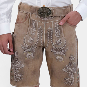 2025 New Bavarian <b>Shorts</b> High Quality <b>Leather</b> <b>Shorts</b> Oktoberfest Lederhosen Custom Compression Heavy Duty Lederhosen <b>Shorts</b> - Product Image 2