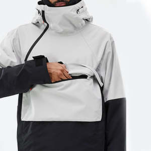 Veste de ski unisexe Anarok gris clair/noir - Imperméable Tex 10 000 mm, isolée Polartec, à capuche, fermeture éclair, extensible - Product Image 4