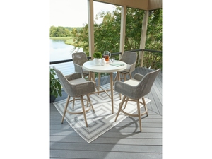 Juego de Mesa de Comedor de Mimbre Moderno y Resistente, Sillas de Jardín Cómodas para Hotel, Apartamento, Parque, Muebles de Exterior para el Hogar - Product Image 4