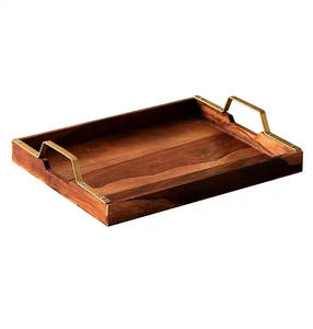 Bandeja para servir de madera con mango de forma increíble, utensilios de cocina para el hogar y la boda, Bandejas para servir bebidas y alimentos - Product Image 3