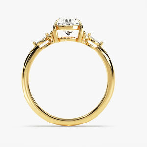 แหวนแต่งงานสุดหรูสำหรับผู้หญิง14K 18K สีโรสโกลด์ VVS ความคมชัดของห้องปฏิบัติการปลูกรูปไข่เพชรโมอิสได้รับการรับรอง - Product Image 1