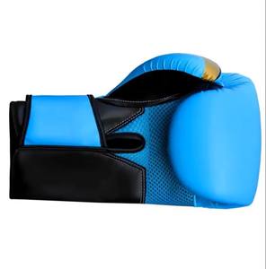 Gants de boxe professionnels de conception et de logo personnalisés en gros de couleur bleue en cuir véritable à bas prix MS-BG-404 - Product Image 5