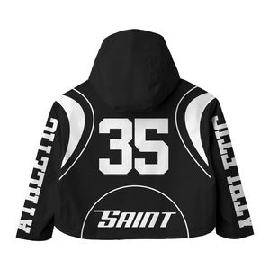 Chaqueta corta cortavientos vintage de dos piezas con logotipo personalizado para hombre, chaqueta cortavientos de nailon con cremallera y diseño de sublimación - Product Image 6