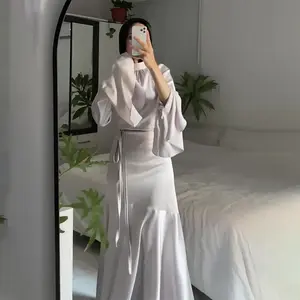 3464 Kuwii usine en gros musulman robes de bal 2024 robes de soirée Sexy gros seins taille haute longues robes robe de soirée